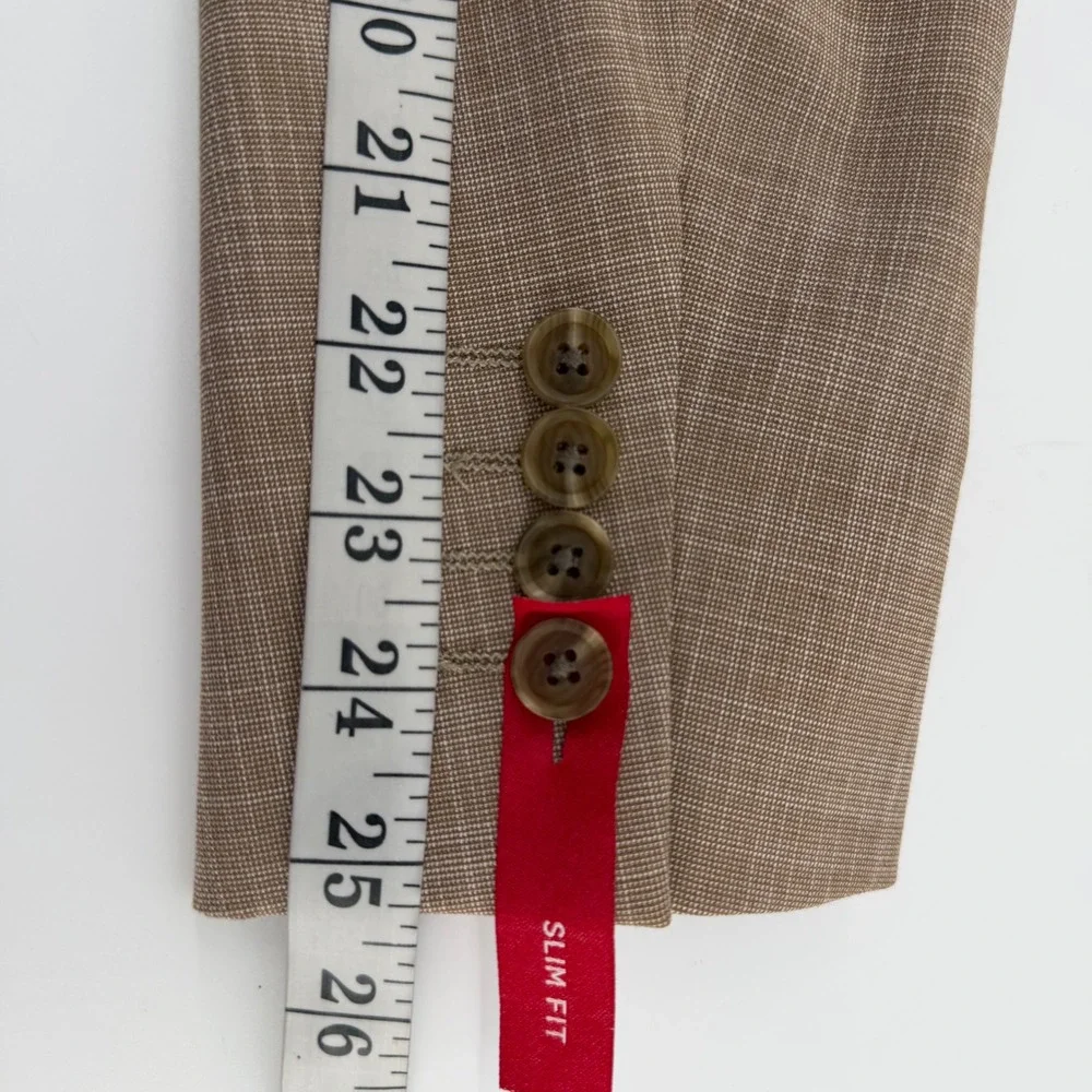 J. Ferrar Blazer Mens 40 Reg Brown Slim Fit Sport Coat Single Button Textured